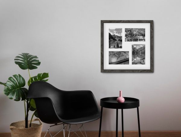 Фоторамка с паспарту SvitArt FKP-4-1913-3A 10x15 см гранитный серый 