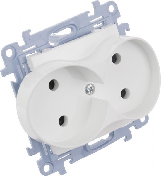 Розетка подвійна без заземлення Simon 10 без шторок білий CG2M.01/11