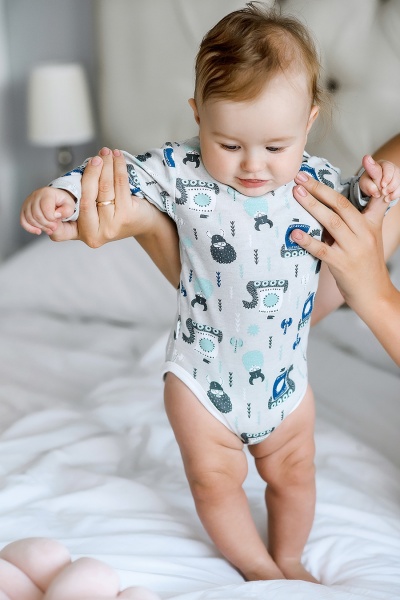 Боди детское для мальчика ТМ Софія Vikings р.80 серый с рисунком 291180 