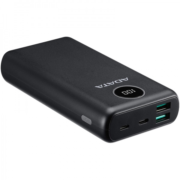 Универсальная мобильная батарея ADATA 20000 mAh black (PB931033) P20000QCD PD 18W, USB-C, 2xUSB QC 3.0 black 