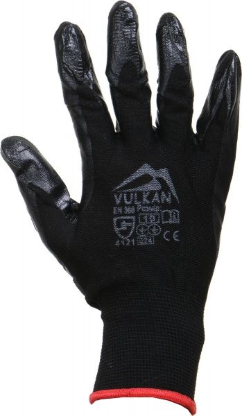 Рукавички Vulkan вампірки чорні з покриттям латекс XL (10) 70482