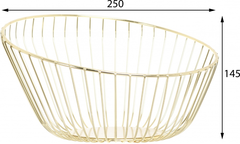 Корзинка для фруктов Flamberg Premium Aurum 25x14,5 см золотой