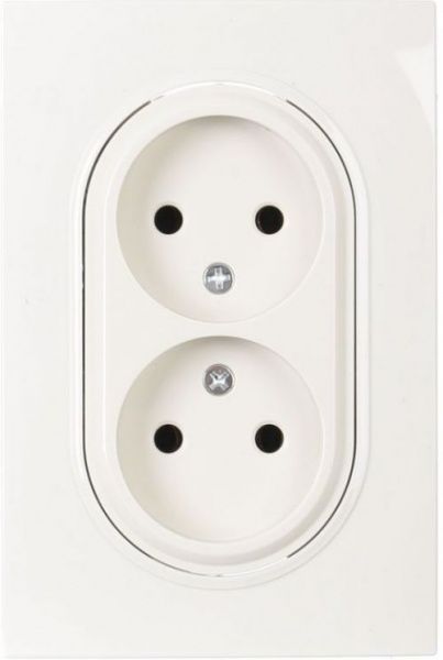 Розетка оконечная двойная без заземления HausMark Bela без шторок без крышки белый SNG-SCP.RD20MG21WTG-W