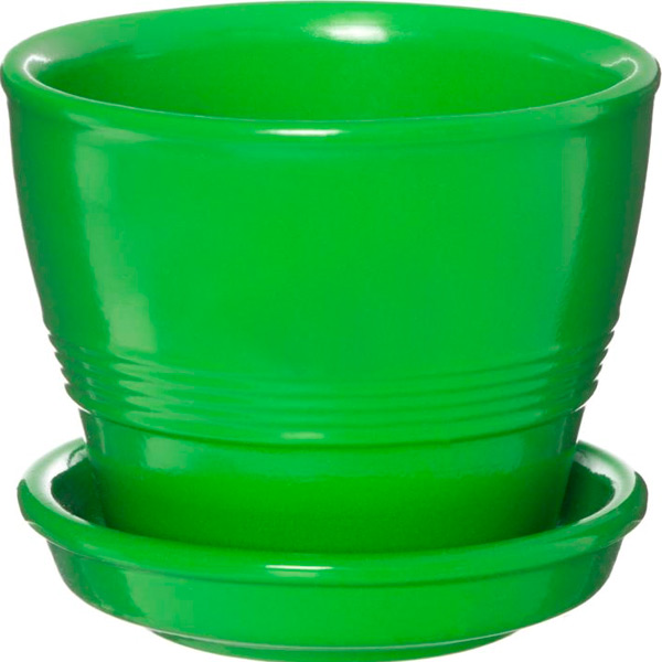Горшок керамический Ориана-Запорожкерамика Ведро №5 зеленый 009-5-023 круглый 0,23л зеленый 