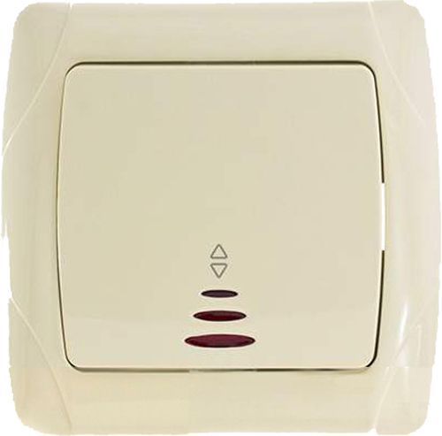 Вимикач прохідний одноклавішний Viko Carmen з підсвіткою 10 А крем 90562063