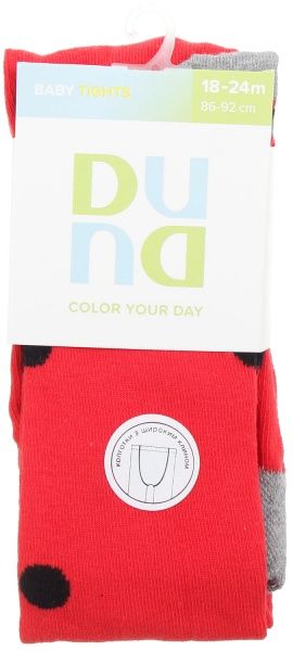 Колготки детские для девочек Duna 4934 р.86-92 красный с черным 