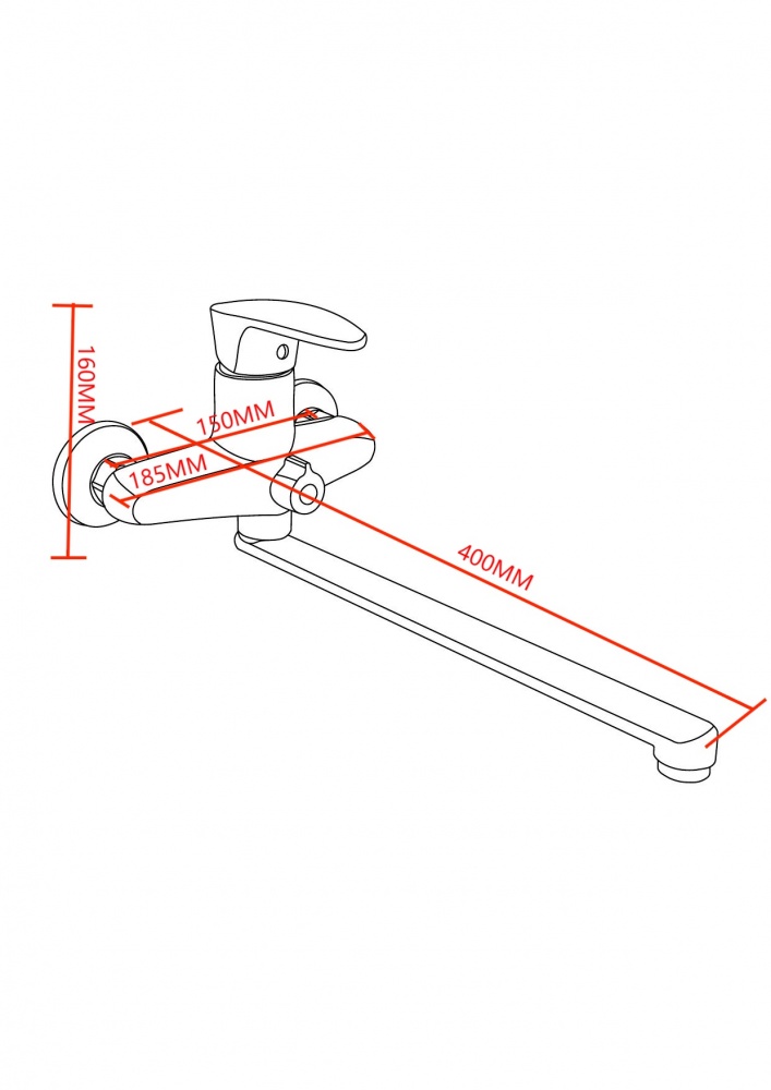 Змішувач для ванни Silver VEGA PL L350 SLHO0752WH