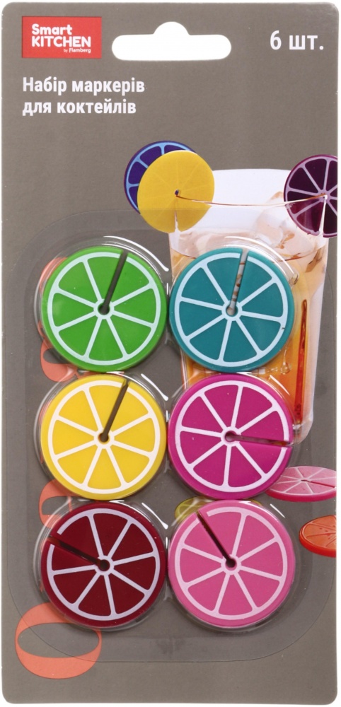 Набор маркеров для коктейлей Smart Kitchen by Flamberg Orange 6 шт.