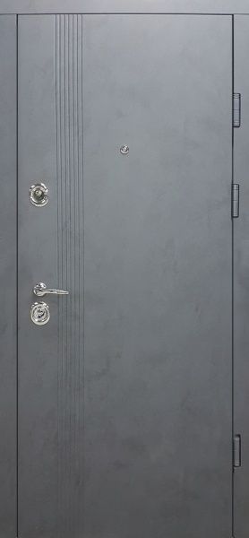 Двері вхідні Булат Престиж 172 бетон антрацит 2050x950мм праві