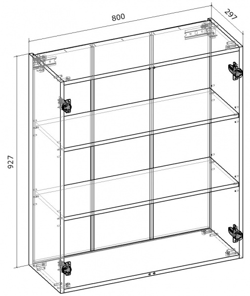 Шкаф верхний Грейд распашной (ТОП) 800x927x300 мм белый 