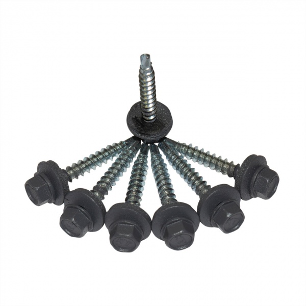 Саморез кровельный по дереву 4,8x35 мм серый графит RAL 7024