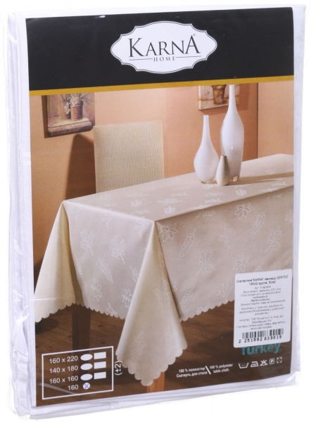 Скатерть Dertsiz 160x300 см белый Karna 