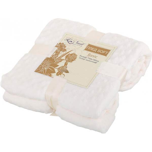 Плед La Nuit Basic Soft 140x180 см молочный