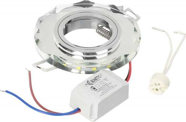 Светильник точечный Accento lighting MR16 с LED-подсветкой 3 Вт G5.3 4000 К зеркальное стекло ALHu-MKD-E005 