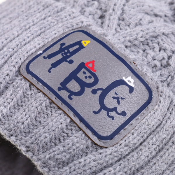 Шапочка дитяча для хлопчика Kraft+ р.42-44 сірий меланж 1835 