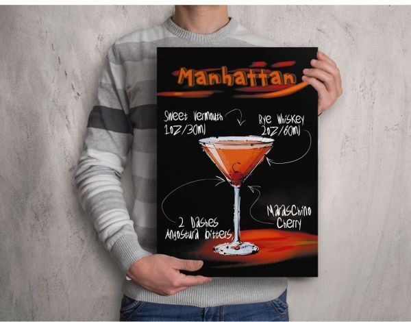 Постер Манхеттен черный 27x39 см