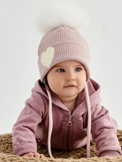 Шапка для дівчаток Dembo House Найробі р.42-46 пудровий 