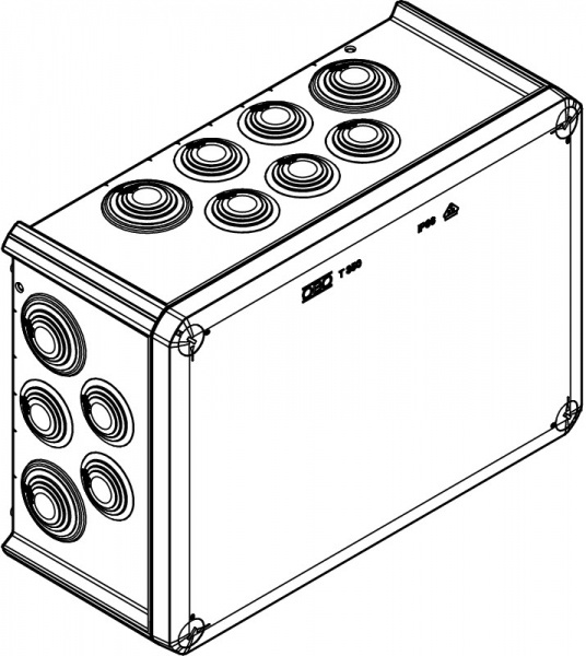 Коробка распределительная с крышкой OBO Bettermann Т-серии с кабельными вводами 285х201х120 самозатухающий ПВХ 2007125