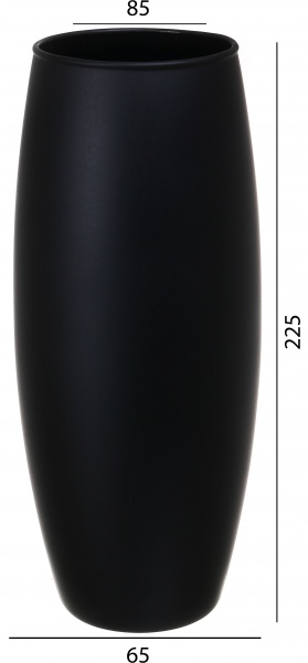 Ваза скляна Soft бочка 25 см чорна 