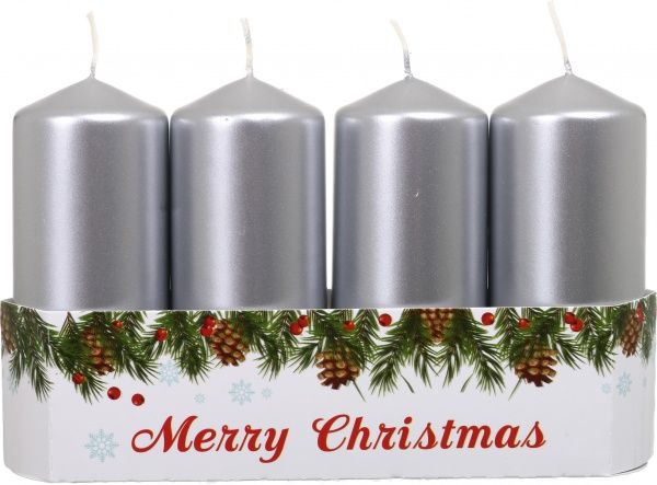 Набор свечей серебряных 10 см