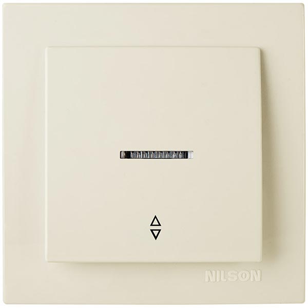 Вимикач одинарний Nilson Touran прохідний з підсвіткою кремовий