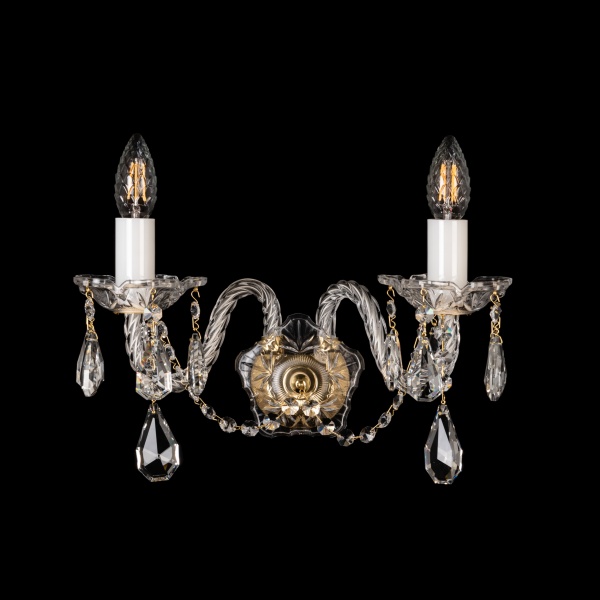 Бра ArtGlass 2x40 Вт E14 латунь/хрусталь E 0100/02/20 CL 