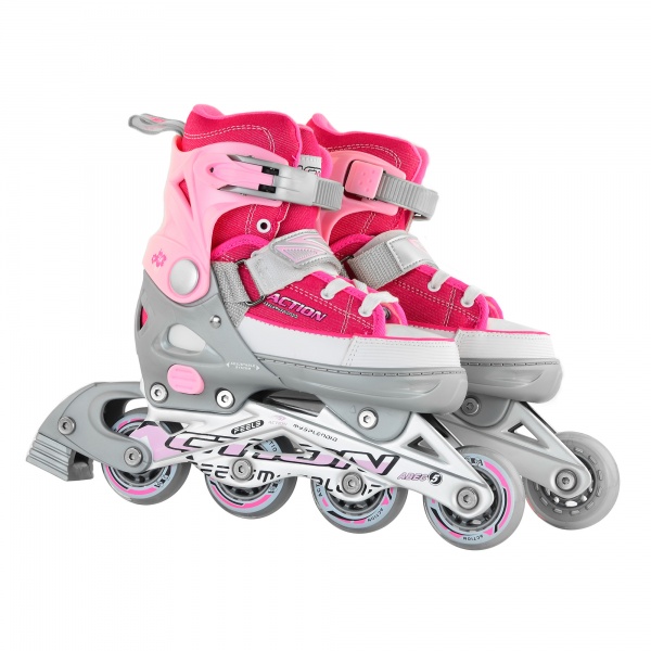 Роликовые коньки Action PW-126B-13-2PINK/33-36 розовый
