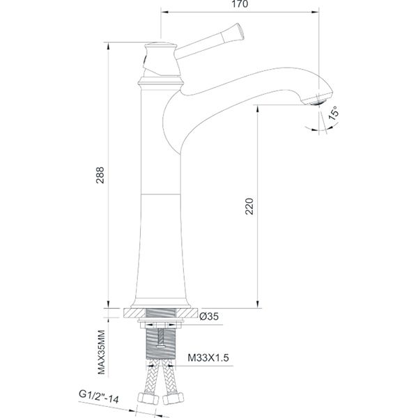 Смеситель для умывальника Imprese Podzima Ledove ZMK011701011