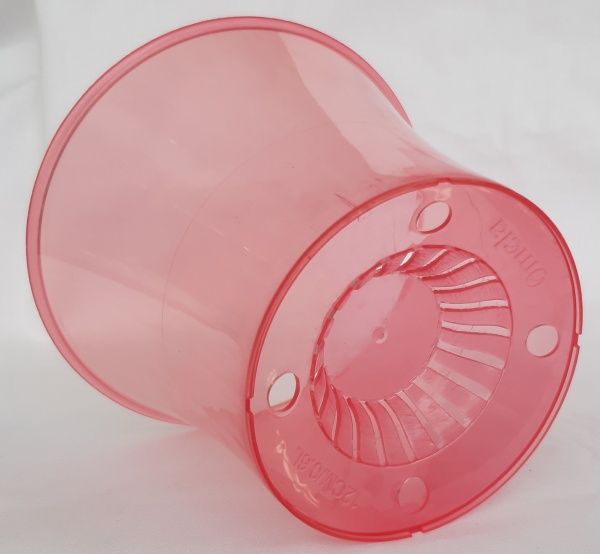 Горшок пластиковый Омела Орхидея 0,6 л круглый прозрачный красный 