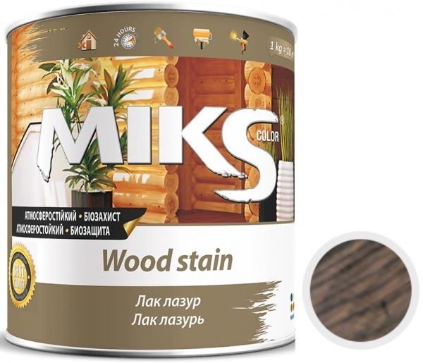 Лак-лазурь MIKS Color орех полуглянец 0,7 кг