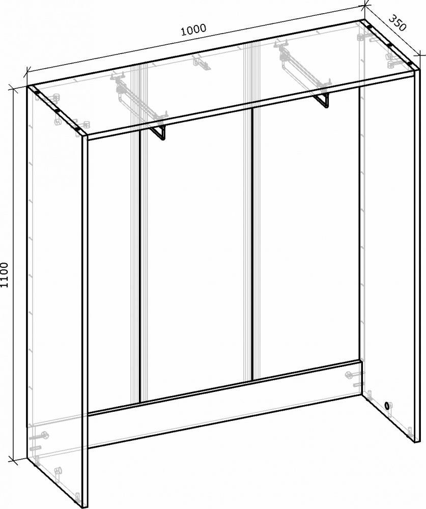 Корпус шкафа Грейд Санта с микролифтом 1000х1100х350 мм дуб сонома