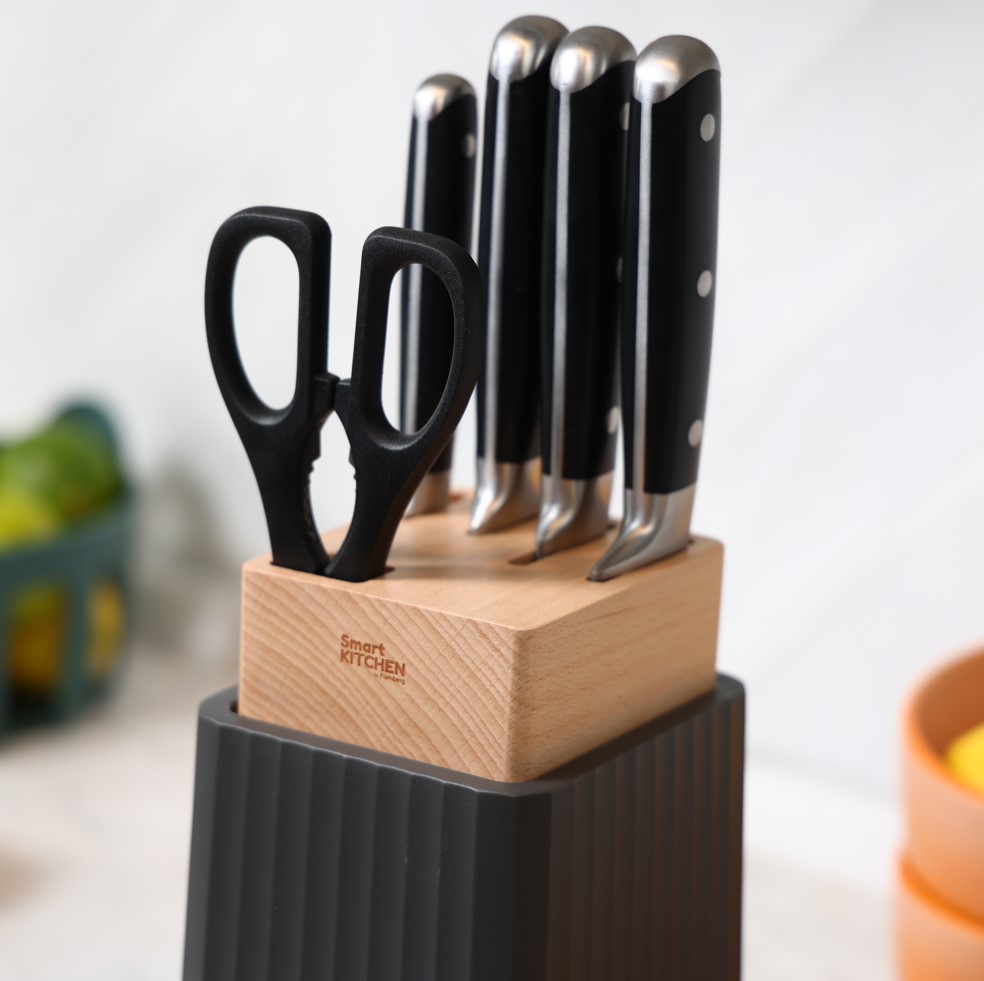 Подставка для ножей Smart Kitchen by Flamberg Bright Charcoal 21,8х13,2х12,2 см