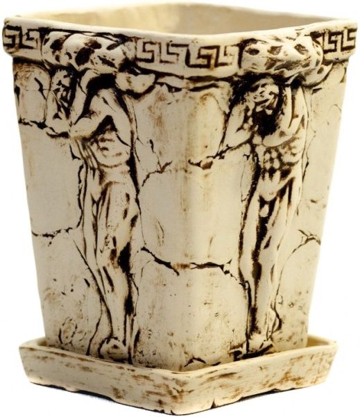 Горщик керамічний Атлант квадратний 2,8л бежевий 