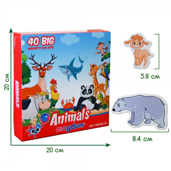 Набор магнитов Magdum Животные ML4031-16 EN