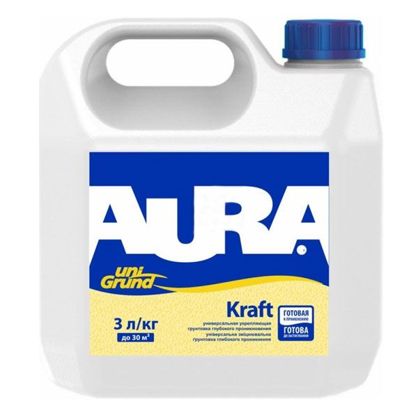 Ґрунтовка глибокопроникна Aura UniGrund Kraft 3 л