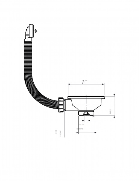 Сифон для кухонної мийки ALBA велика колба, випуск 3-1/2