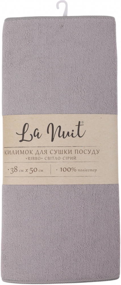 Коврик для сушки посуды La Nuit Ribbo 38х50 см светло-серый