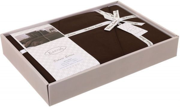 Комплект постільної білизни Loft 1,5 шоколадний Karna 