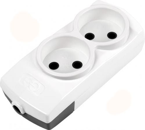 Колодка 16 А 230 В із заземленням 2 гн. білий 01261100-001200 