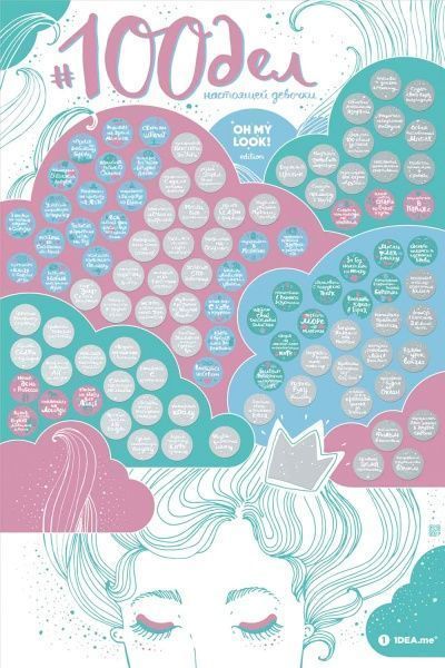 Скретч-постер 100 дел настоящей девочки Truegirl Edition (рус.) 1DEA.me 