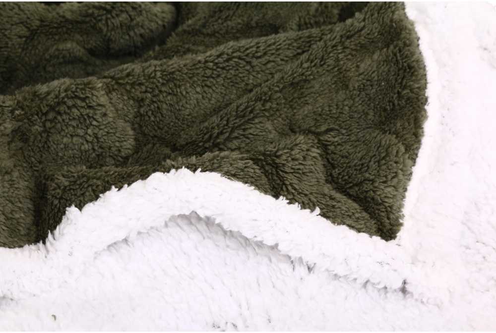 Плед Double Jacquard Sherpa 160x200 см зеленый La Nuit