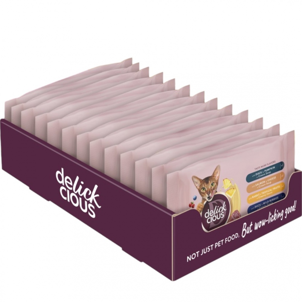 Корм вологий для котів смужки з качкою та гарбузом в крем супі 340 г