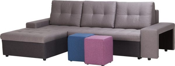 Диван кутовий ADK Канзас Е52 лівосторонній сірий 2650x1620x770 мм