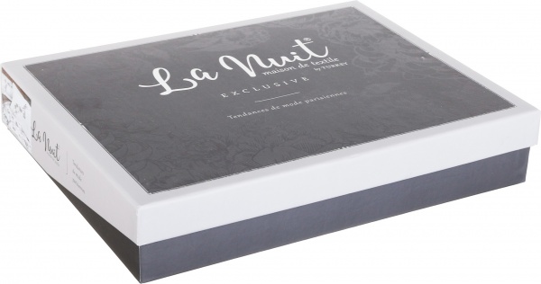 Комплект постільної білизни Boutique Brown 2 білий із коричневим La Nuit 