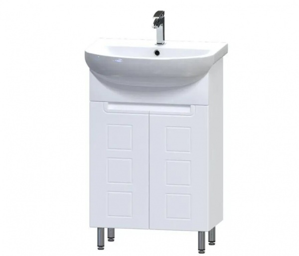 Тумба на ніжках Aquarius Simfoniya білий з умивальником Артеко 55