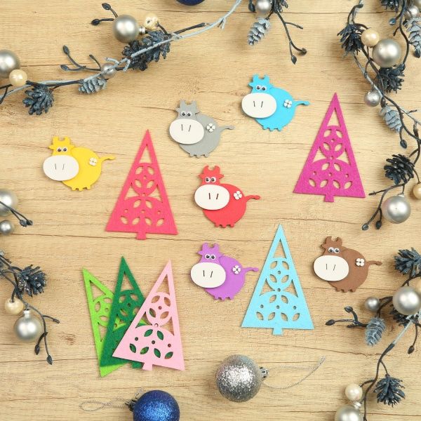 Декор из фетра Елка ажурная 6 шт. Аплі-Краплі