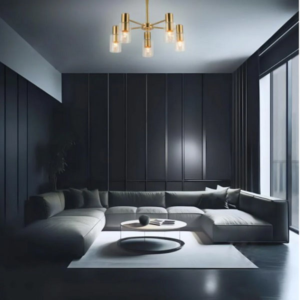 Люстра Miorro Impero метал/скло 5x40 Вт E14 мідь 51-311-064