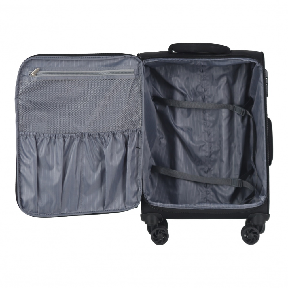 Чемодан Compass №220916 S черный 46,5x35x17,5/19 см