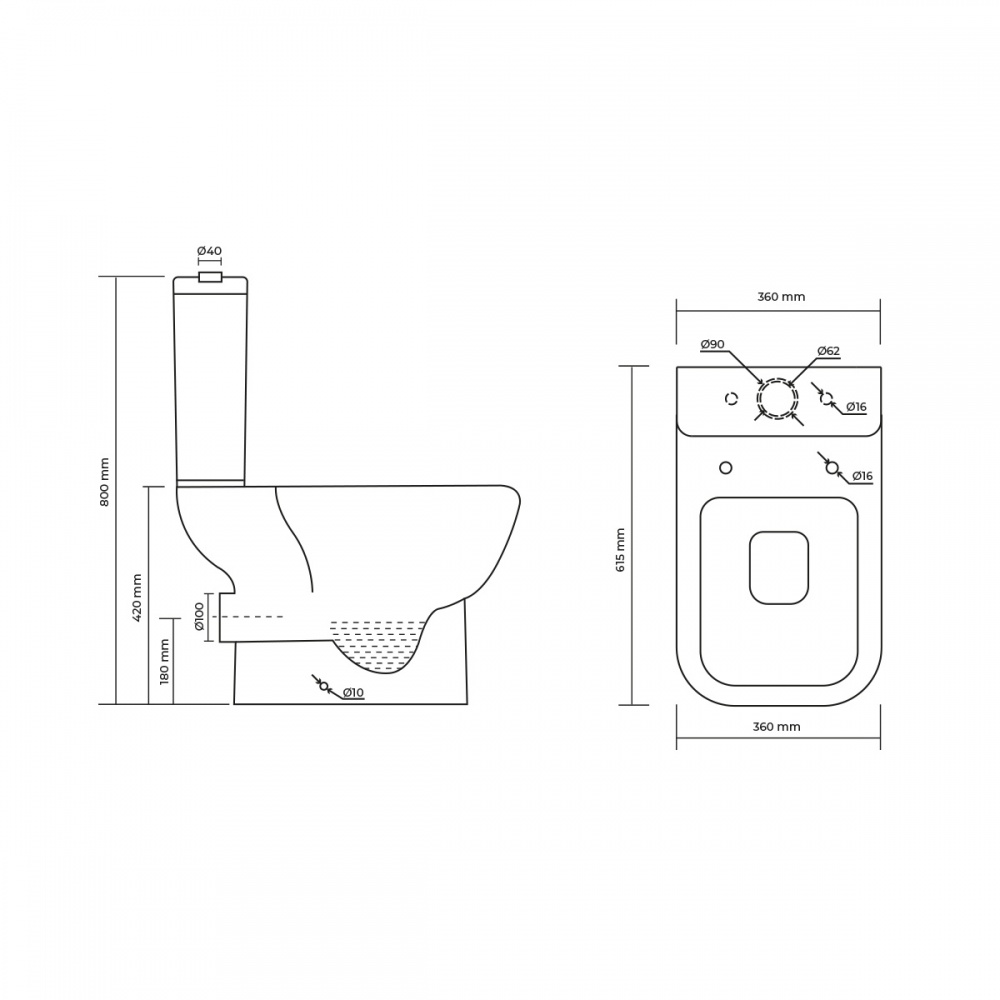 Унитаз-компакт Doosh Akvaduk New Rimless DO-CT-04 White