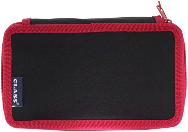 Пенал 2-ярусный Spartan 99512 CLASS черный с красным